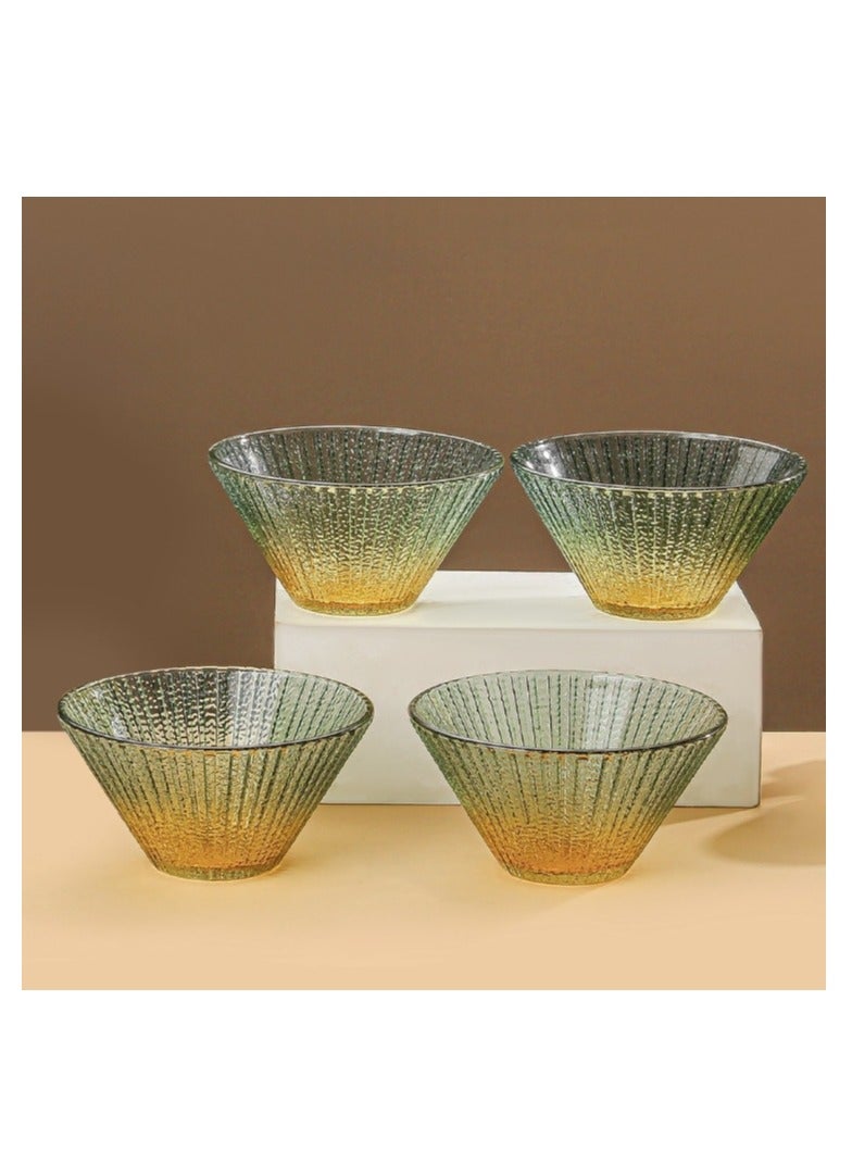 الواحة-TH مجموعة من 4 عبوات من وعاء سلطة زجاجي ووعاء فاكهة ووعاء إفطار - Image 1