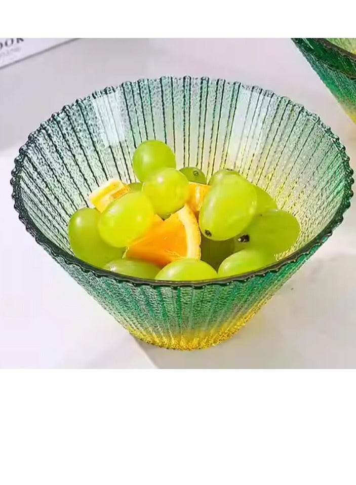 الواحة-TH مجموعة من 4 عبوات من وعاء سلطة زجاجي ووعاء فاكهة ووعاء إفطار - Image 3