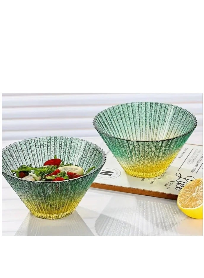 الواحة-TH مجموعة من 4 عبوات من وعاء سلطة زجاجي ووعاء فاكهة ووعاء إفطار - Image 4