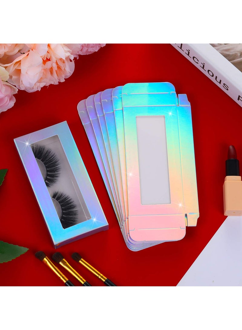 Empty Eyelash Case Box Packaging Empty Eyelash Box Glitter Paper Cardboard Box Plastic Eyelash Storage Box False Lash Case Holder Cosmetic Oil Bottle Storage Box (Colorful)