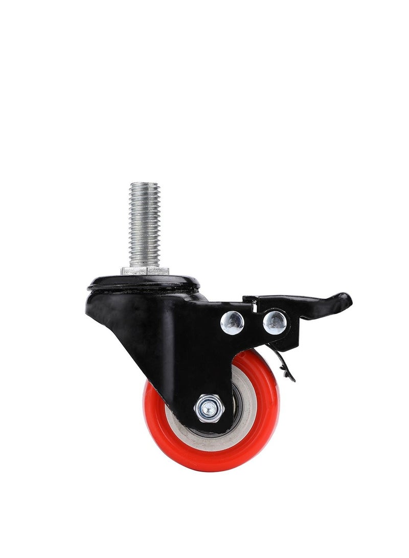 BMB tools 2-Piece 50mm Orange PVC Double Ball Bearing Caster - Swivel with Brake - Screw M12 - Image 2