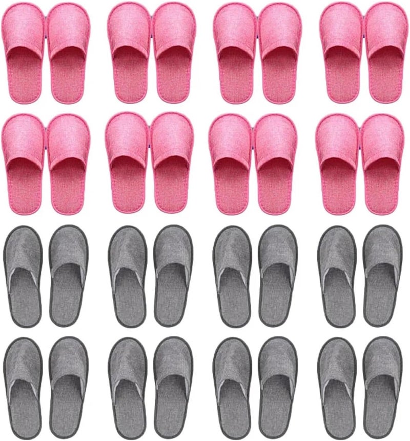 Disposable Slippers 10 Pairs Wedding Slippers Disposable for Guests Customized Hotel Slipper Linen Spa for Guests - Image 1