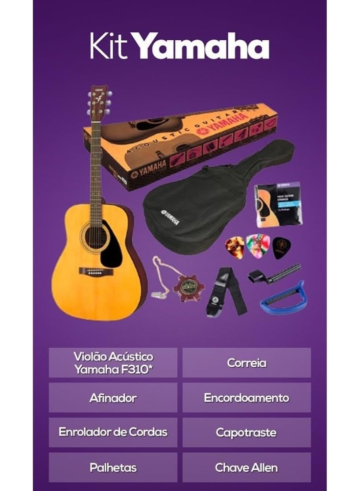 Yamaha F310P Acoustic Guitar Package - Natural (F310P) - Image 3