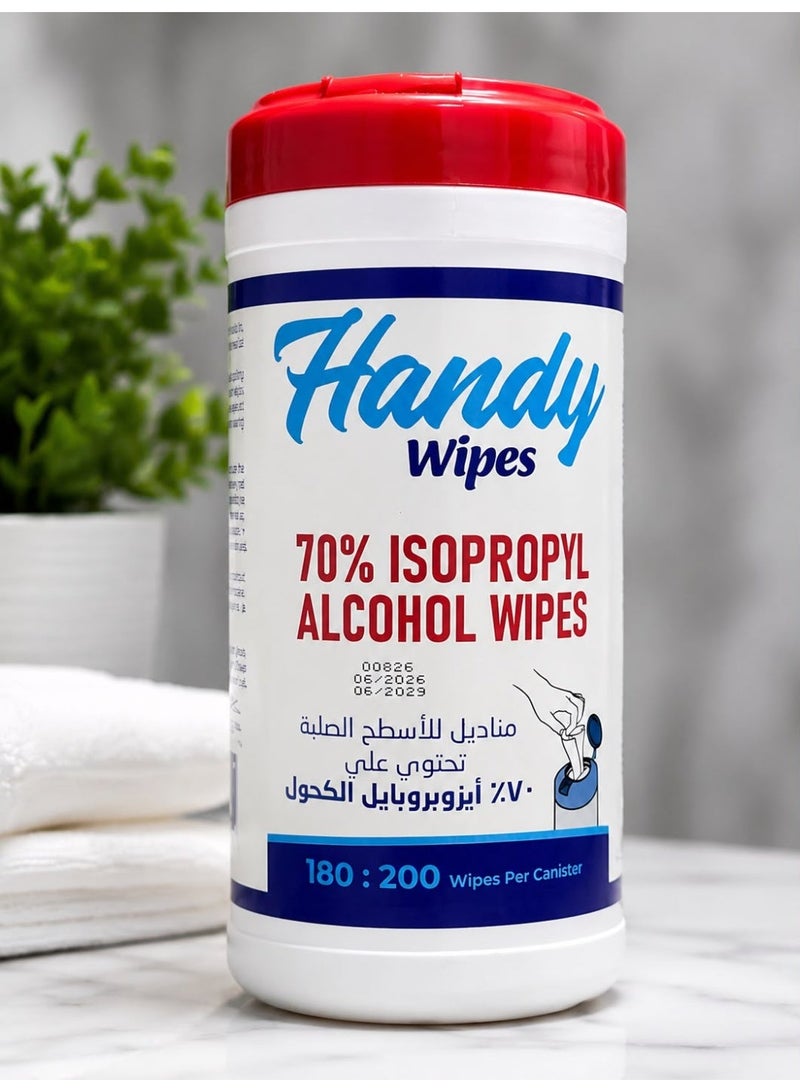 Handy 70% ISOPROPYLE ALCOHOL Wipes. 200 PCS - Image 1