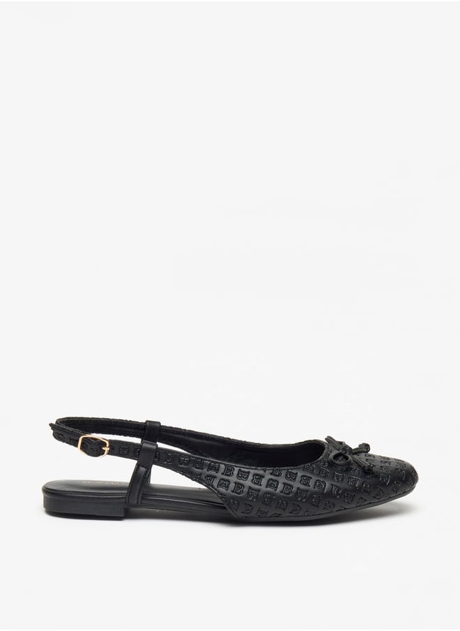 Flora Bella - Women's Textured Ballerina Shoes with Buckle Closure - Image 1
