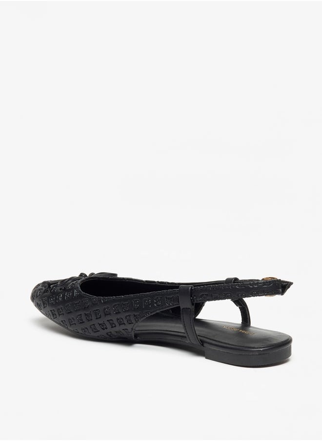 Flora Bella - Women's Textured Ballerina Shoes with Buckle Closure - Image 1