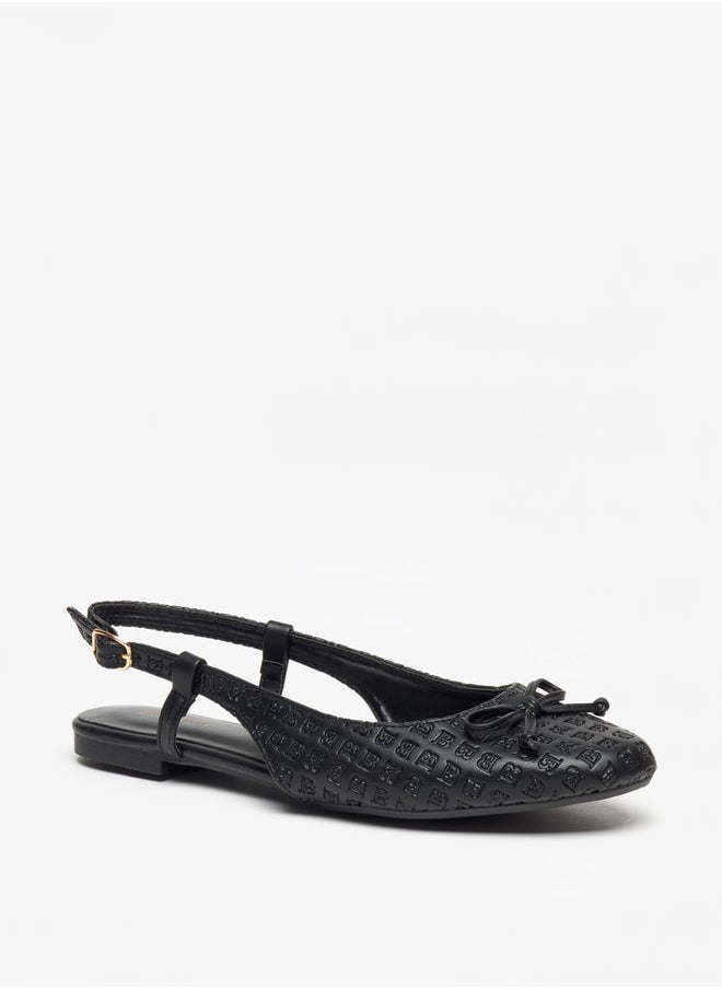 Flora Bella - Women's Textured Ballerina Shoes with Buckle Closure - Image 1