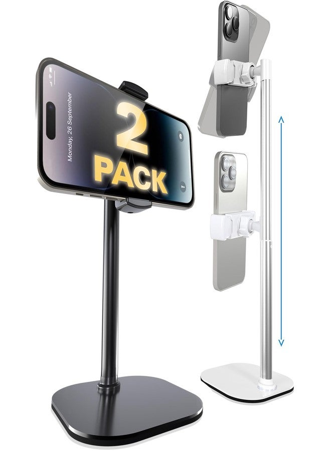Cooper ChatStand, [Gift Family Pack], Adjustable Cell Phone Stand for Desk, Phone Stand for Recording, iPhone Holder, Small Tripod for iPhone,Fits Samsung, Android Smartphones, (White & Black, 2-Pack) - Image 1