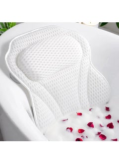 Idle Hippo Bath Pillow Luxury Bathtub Pillow, 4D Bath Tub Pillows for Head, Neck and Back Support, Tub Pillow for Bathtub with 6 Non-Slip Suction Cups, Relaxing Bath Accessories Spa Gifts 