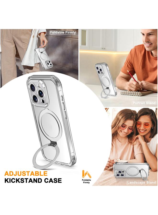 S-TOP Case For iPhone 15 Pro Max Skin Feel MagSafe Holder 360 Full Body Phone Case - Image 5