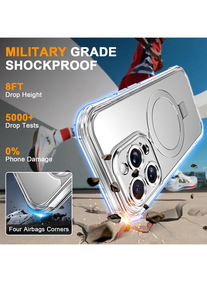 S-TOP Case For iPhone 15 Pro Max Skin Feel MagSafe Holder 360 Full Body Phone Case - Image 3