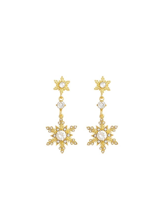 أقراط ثلجية فاخرة للنساء بتصميم مزدوج من الماس مع دلايات، أنيقة وعصرية - Image 2