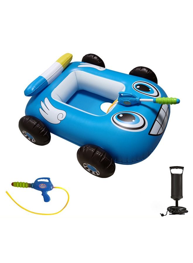 XIANGYU Inflatable Fire Truck Pool Float For Kids With Built-In Squirt Gun Inflatable Ride-On For Children Age 3 Up - Image 1