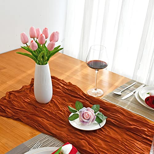 Mandy's Artificial Tulips 20 Stems Light Pink PU Faux Flowers for Wedding Home Decor 13.5 Inch - Image 3