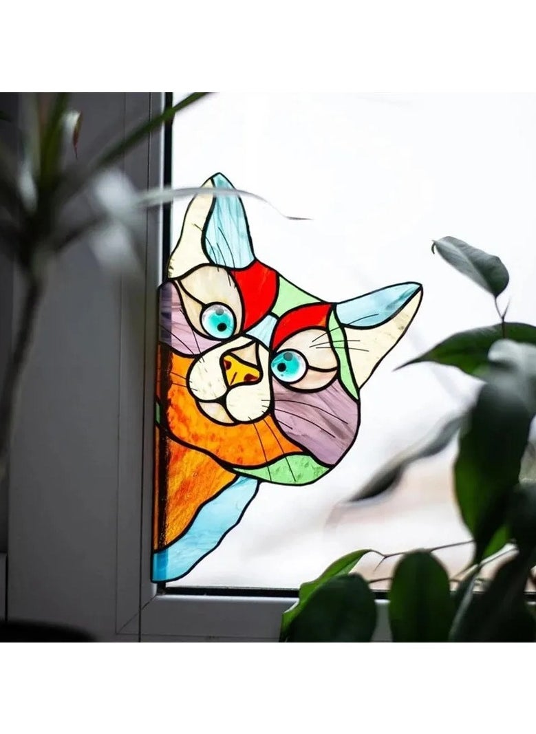 Generic - Self Adhesive Glass Window Sticker Waterproof And Moisture Proof Film Cat Shape Decor Suitable For Bedrooms Living Rooms Storefronts And Cars  Colored - Image 1