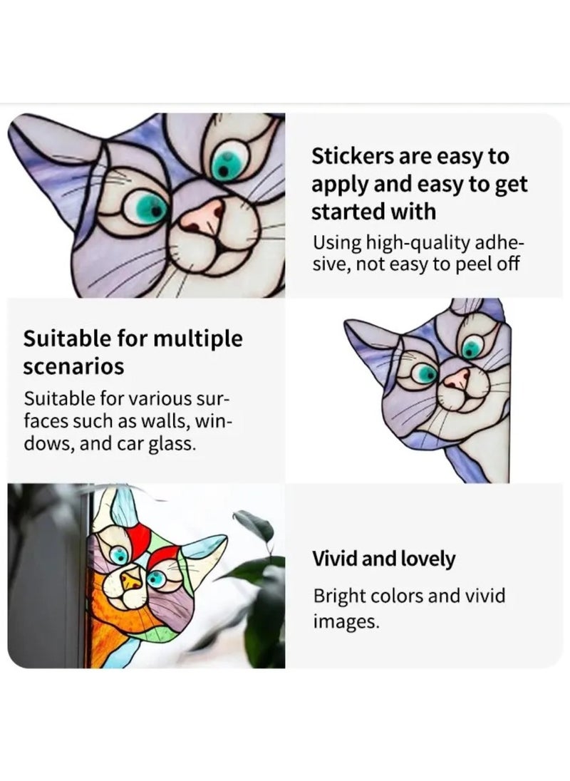 Generic - Self Adhesive Glass Window Sticker Waterproof And Moisture Proof Film Cat Shape Decor Suitable For Bedrooms Living Rooms Storefronts And Cars  Colored - Image 1