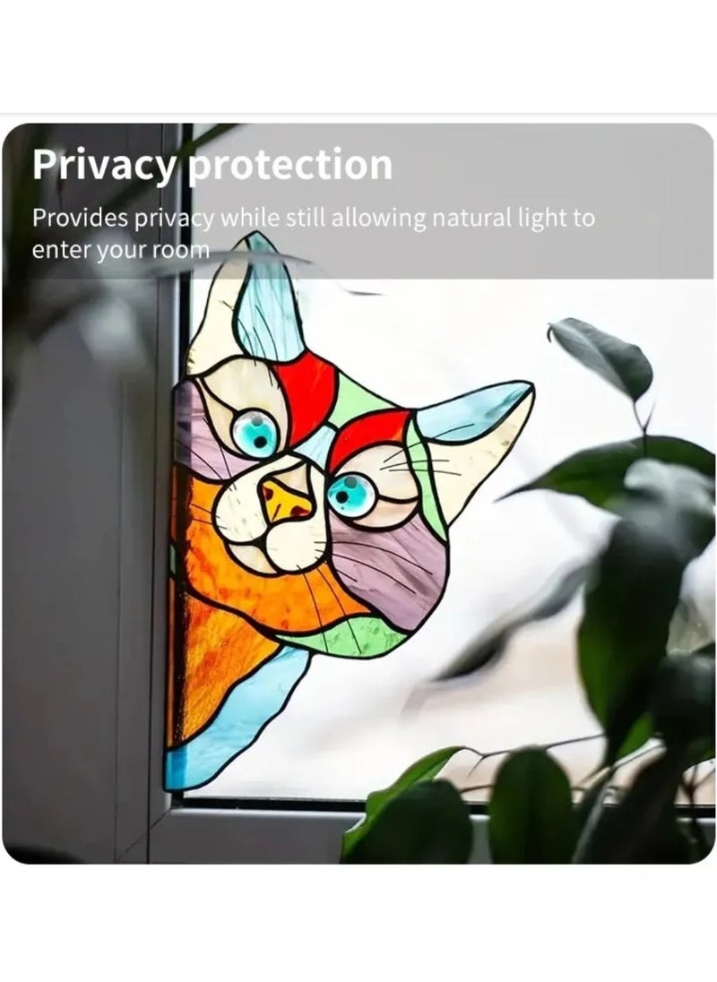 Generic - Self Adhesive Glass Window Sticker Waterproof And Moisture Proof Film Cat Shape Decor Suitable For Bedrooms Living Rooms Storefronts And Cars  Colored - Image 1
