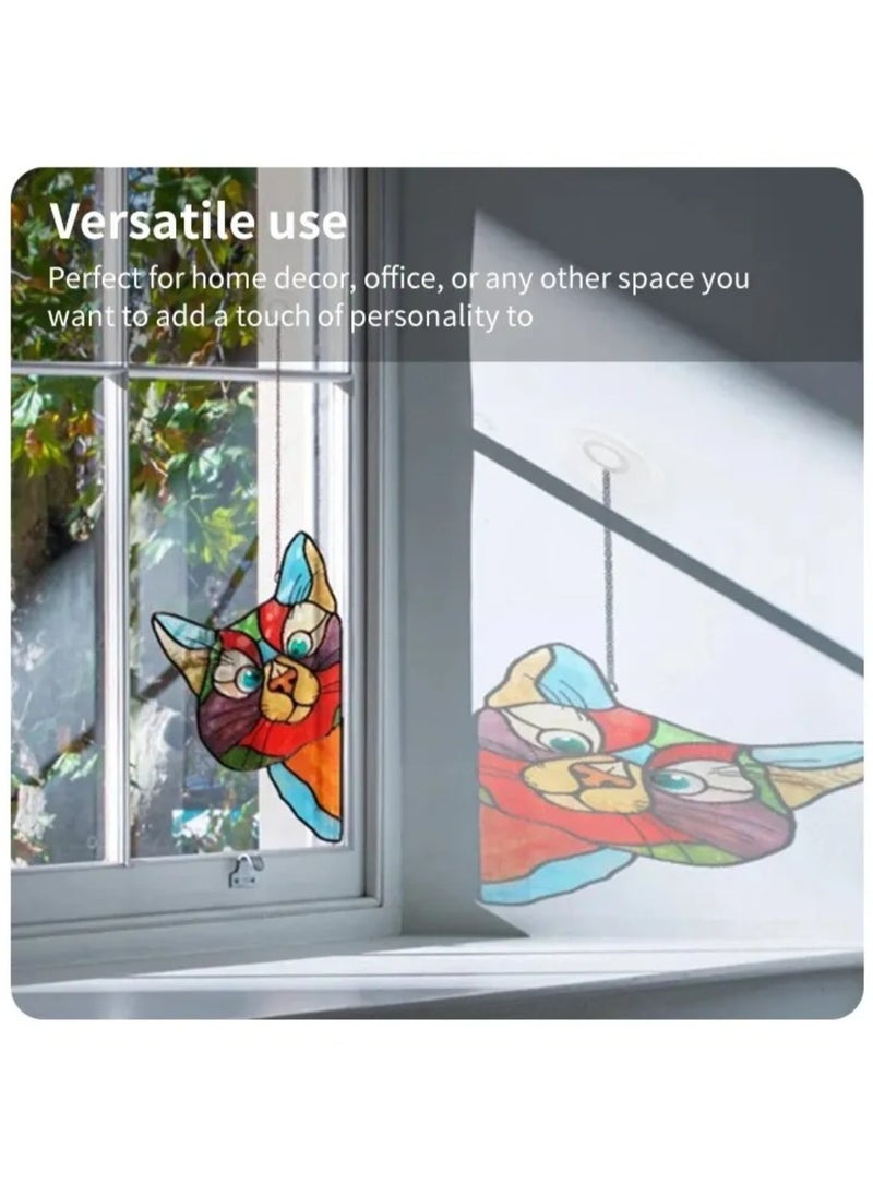 Generic - Self Adhesive Glass Window Sticker Waterproof And Moisture Proof Film Cat Shape Decor Suitable For Bedrooms Living Rooms Storefronts And Cars  Colored - Image 1