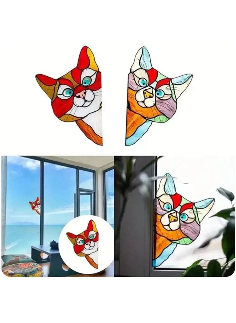 Generic - Self Adhesive Glass Window Sticker Waterproof And Moisture Proof Film Cat Shape Decor Suitable For Bedrooms Living Rooms Storefronts And Cars  Colored - Image 1