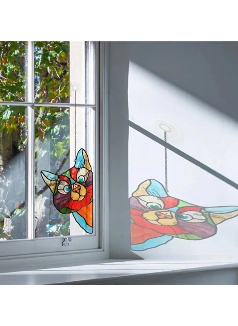 Generic - Self Adhesive Glass Window Sticker Waterproof And Moisture Proof Film Cat Shape Decor Suitable For Bedrooms Living Rooms Storefronts And Cars  Colored - Image 1