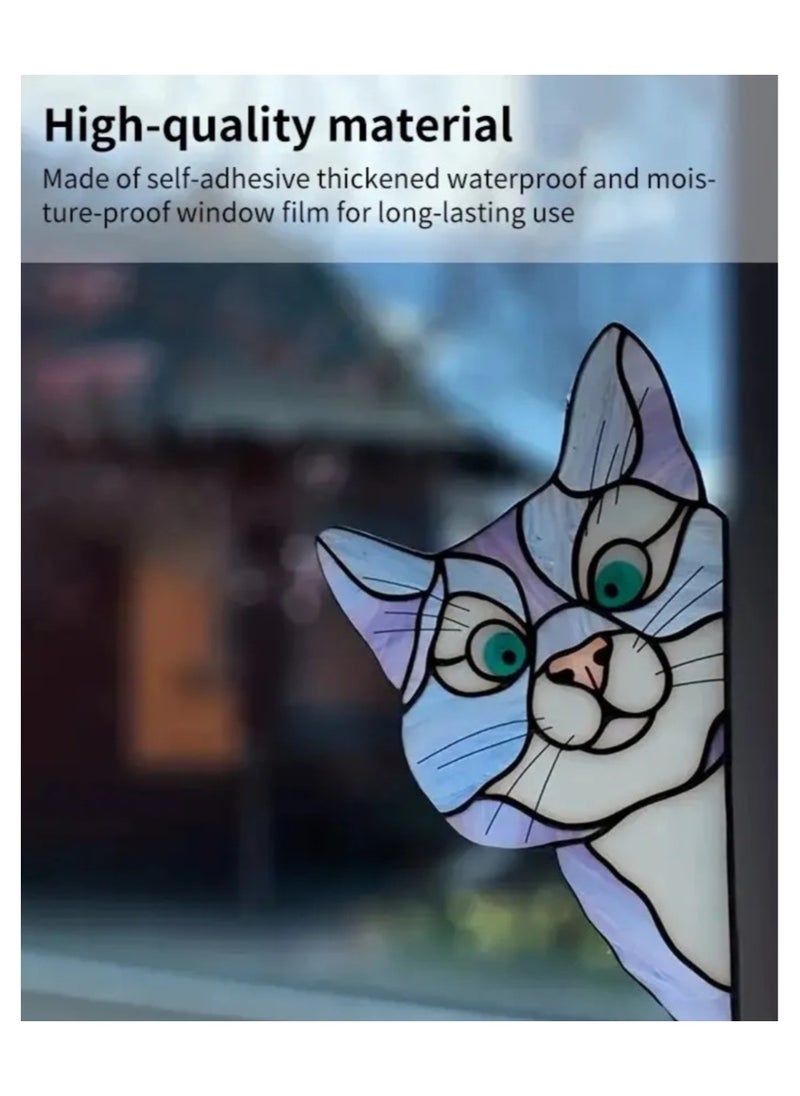 Generic - Self Adhesive Glass Window Sticker Waterproof And Moisture Proof Film Cat Shape Decor Suitable For Bedrooms Living Rooms Storefronts And Cars  Colored - Image 1