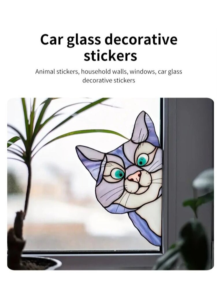 Generic - Self Adhesive Glass Window Sticker Waterproof And Moisture Proof Film Cat Shape Decor Suitable For Bedrooms Living Rooms Storefronts And Cars  Colored - Image 1