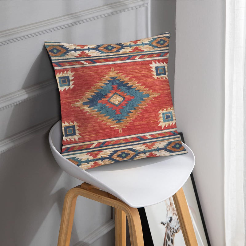 Britimes Britimes Throw Pillow Covers  Aztec Kilim Home Art Decor  18 x 18 Inches Set of 2 Cushion Couch Sofa Cases  Abstract Oil Painting Pillowcases for Bedroom  Living Room  Geometric Tribal Decorative  - Image 2