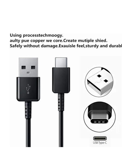 2Pack 3A USB A to USB Type C Charging Cable Compatible with Samsung S24 Ultra S23 S22 S21 S20 Note20 A14 A15 A55 A54 A53 A51 A73 A72 A71 A70 M54 M53 M52, Huawei P60 P50 40 P30, Xiaomi, Sony, OnePlus, Pixel ,Black