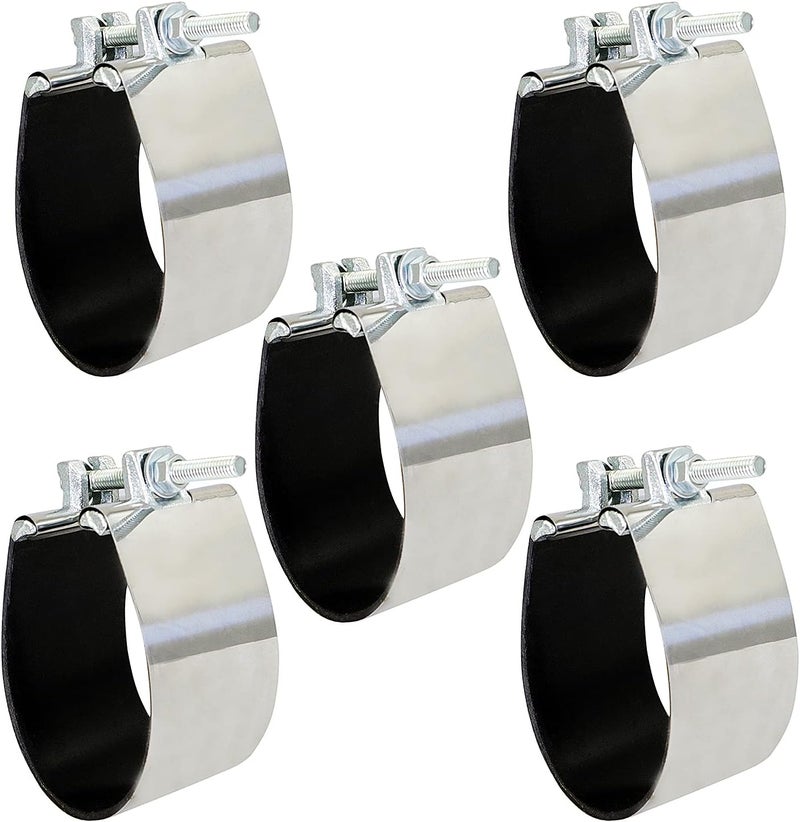 HIGHCRAFT Pipe Repair Clamp 6'', IPS Single Bolt, 3” Long, Stainless Steel (5 Pack) - Image 1