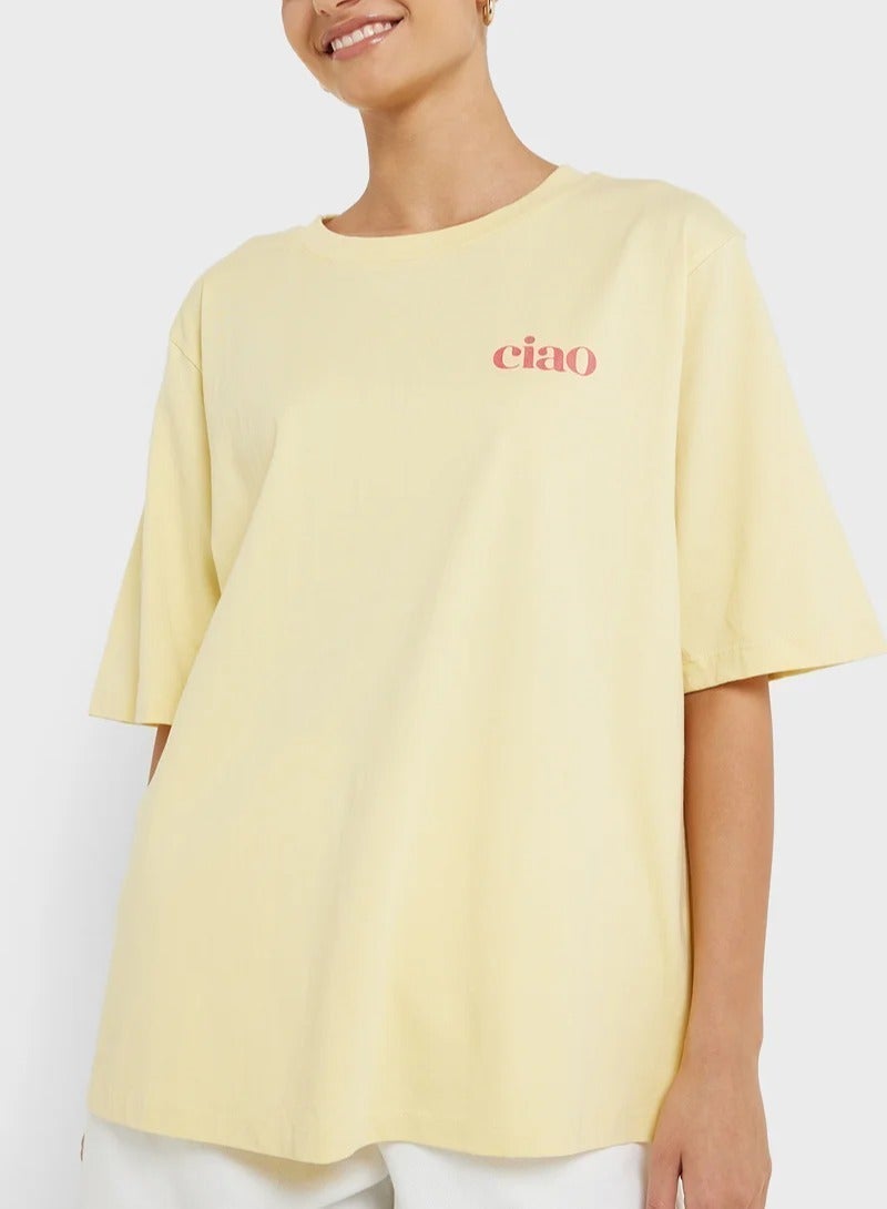 جينجر تيشيرت قطن كبير مطبوع للسفر - Image 4