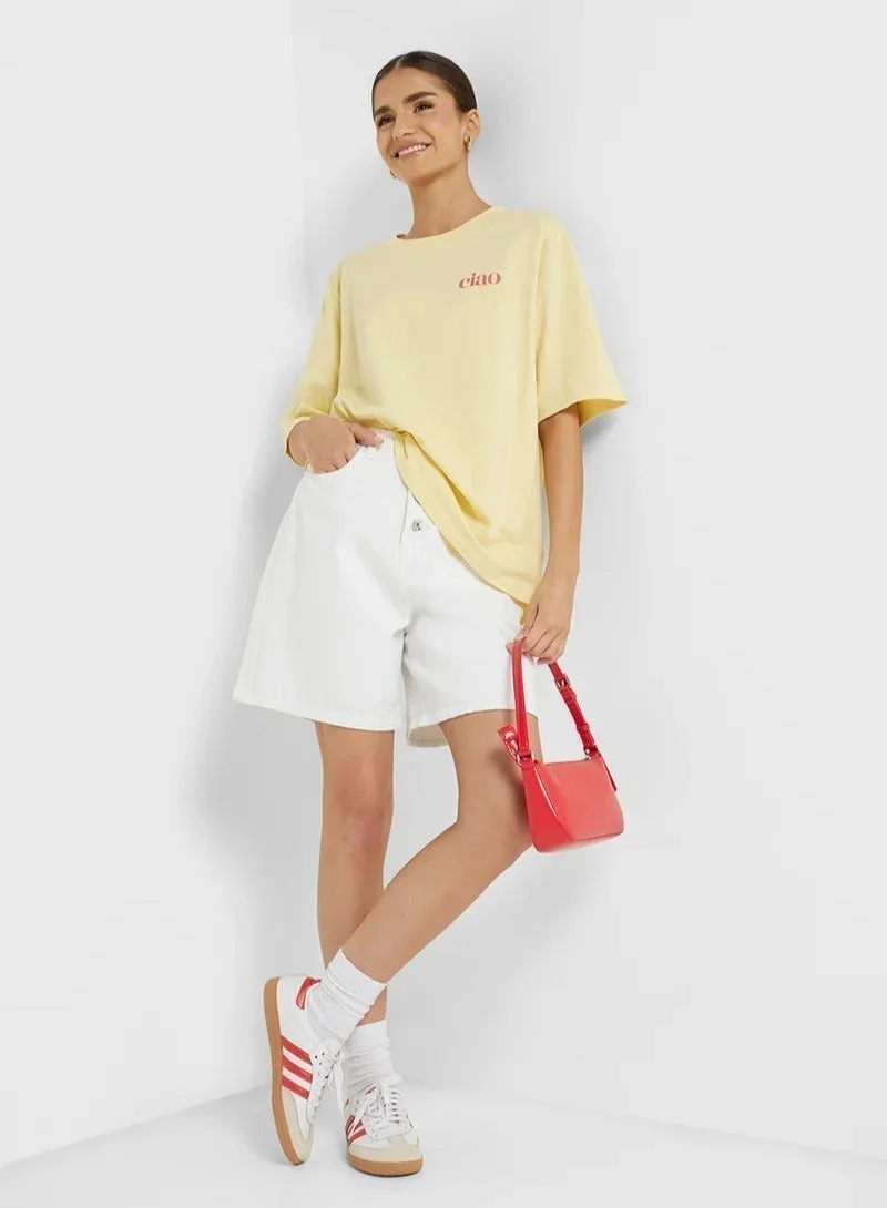 Ginger Cotton Oversize Travel Graphic T-shirt