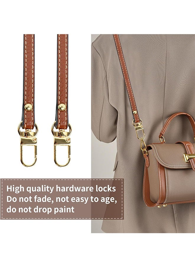 Leather Shoulder Strap Set Mini Bag Straps for Handbags,Conversion Kit Shoulder Strap for Shoulder Bags,Adjustable Unperforated and Removable(Brown) - Image 4