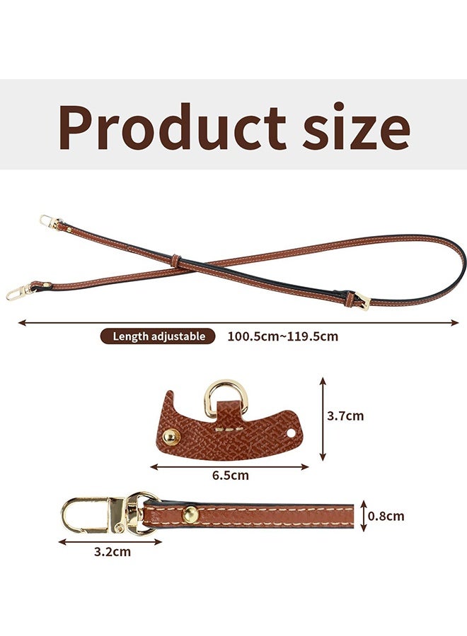 Leather Shoulder Strap Set Mini Bag Straps for Handbags,Conversion Kit Shoulder Strap for Shoulder Bags,Adjustable Unperforated and Removable(Brown) - Image 2