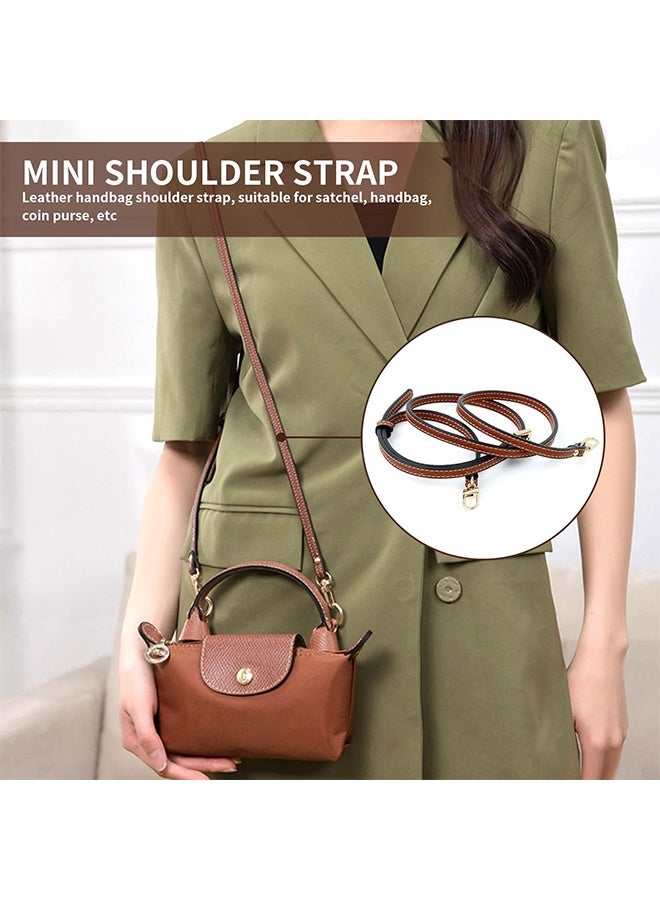 Leather Shoulder Strap Set Mini Bag Straps for Handbags,Conversion Kit Shoulder Strap for Shoulder Bags,Adjustable Unperforated and Removable(Brown) - Image 3