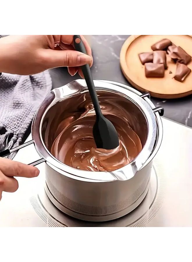 Silvery Stainless Steel Melting Pot Heavy Duty Insulated Baking Bowl For Chocolate Wax Candle Fondue Stovetop Induction - Image 4