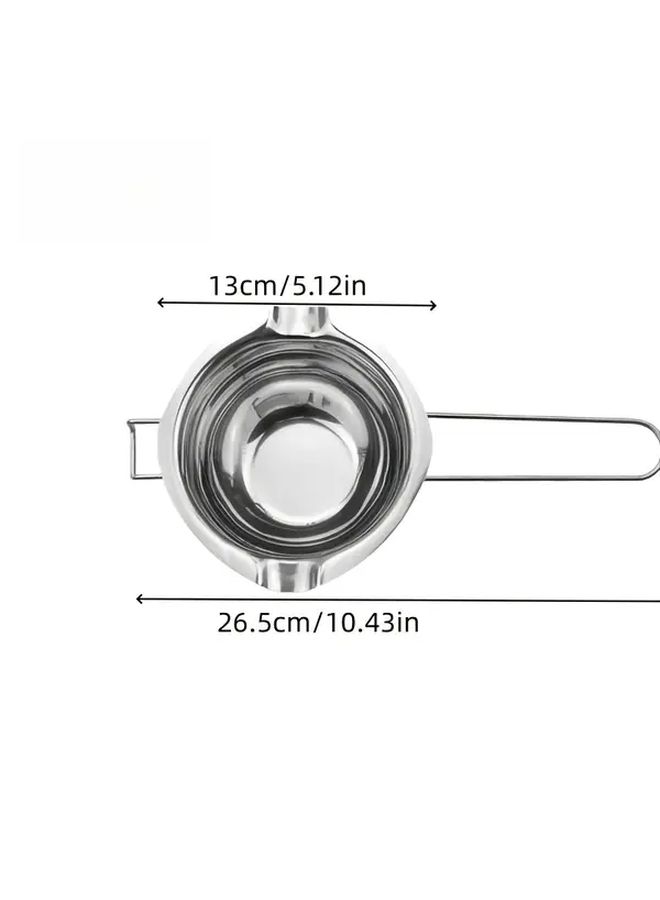 Silvery Stainless Steel Melting Pot Heavy Duty Insulated Baking Bowl For Chocolate Wax Candle Fondue Stovetop Induction - Image 3