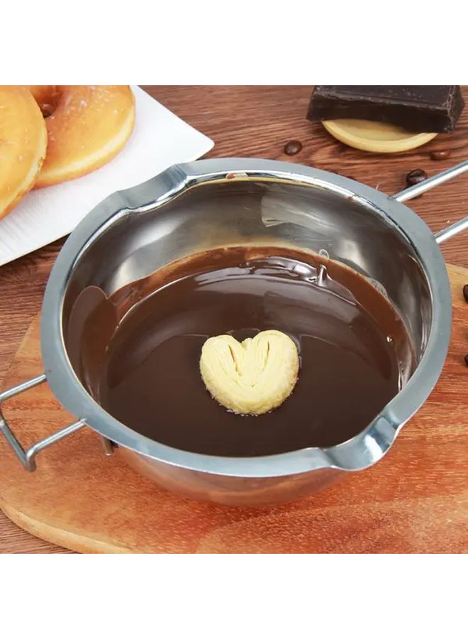 Silvery Stainless Steel Melting Pot Heavy Duty Insulated Baking Bowl For Chocolate Wax Candle Fondue Stovetop Induction - Image 5
