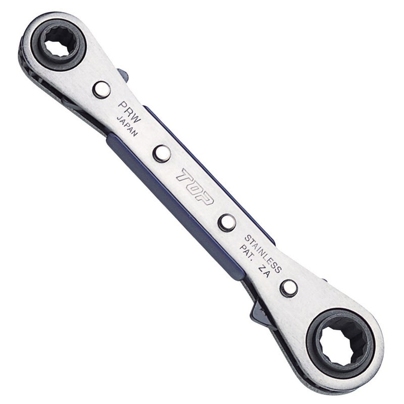 Top Industries PRW-6 4 Size Plate Ratchet Wrench, 0.5 x 0.7 inches (13 x 17 mm), 0.7 x 0.8 inches (19 x 21 mm), 20° Feed, 12 Angles, Stainless Steel, Tsubamesanjo, Made - Image 3