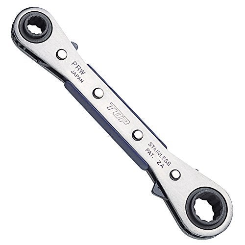 Top Industries PRW-6 4 Size Plate Ratchet Wrench, 0.5 x 0.7 inches (13 x 17 mm), 0.7 x 0.8 inches (19 x 21 mm), 20° Feed, 12 Angles, Stainless Steel, Tsubamesanjo, Made - Image 1