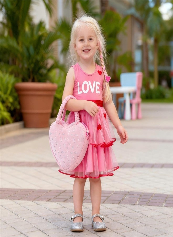 Gloveleya Back to School Gifts for Girls Baby Handbagag Pink Heart-shaped Features Colorful Heart Patterns,Perfect for Carrying Essentials in a Playful and Stylish Way,Compact Design 6-inch - Image 5