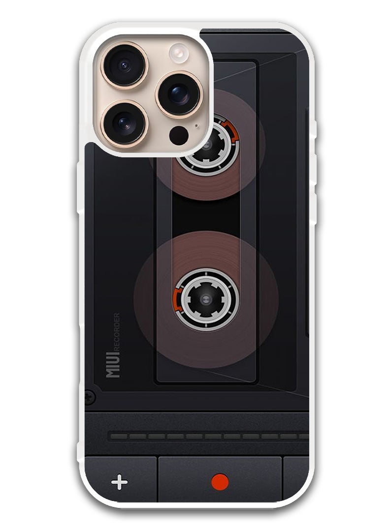 Theodor Protective Case Cover For APPLE IPHONE 16 Pro Max Cassette (White Bumper) - Image 1