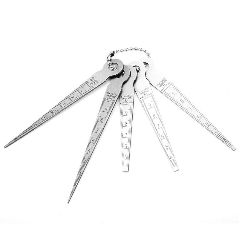 Stainless Steel Welding Taper Feeler Gauge Set, Precision Gap and Hole Size Measuring Tool, 10mm Range with 0.1mm Resolution, for Machinists and DIY Enthusiasts - Image 1