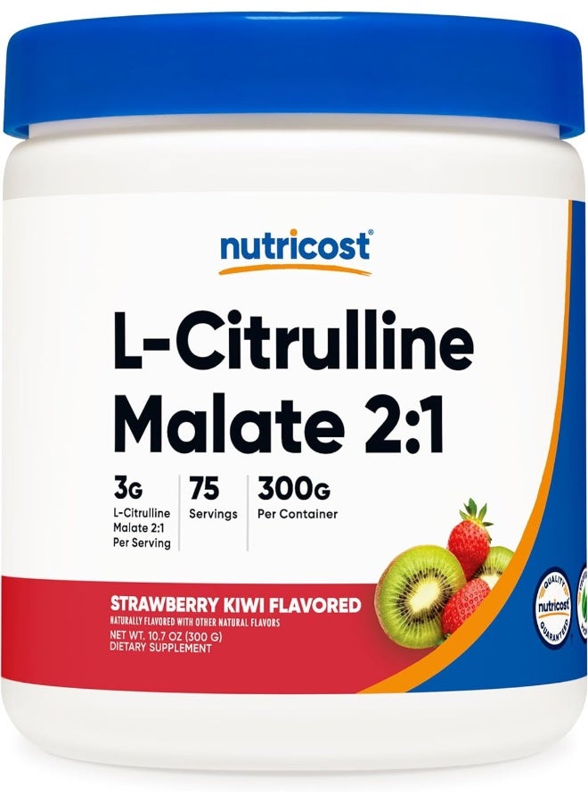 Nutricost مالات L-سيترولين 2:1 300 جرام بنكهة الفراولة والكيوي - Image 1