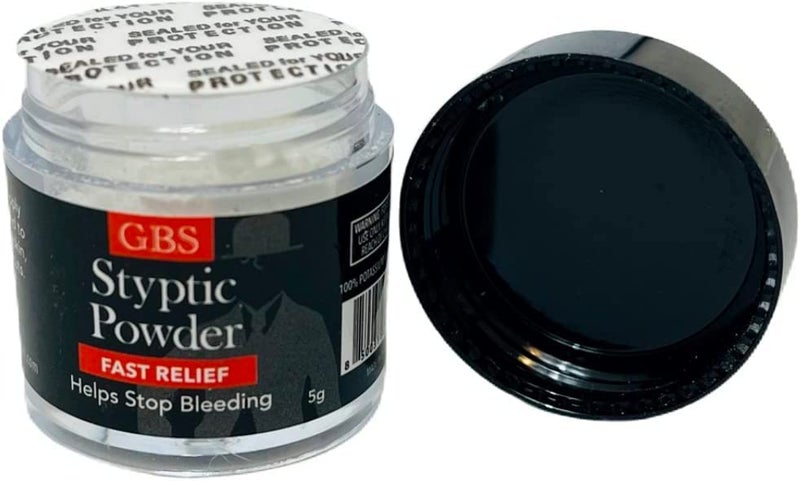 G.B.S Styptic Powder Jars â€“ Professional Grooming First Aid for Shaving Nicks, Razor Cuts & Razor Burn â€“ Quick Healing Blood Stop Powder, 3 Pack (.18 oz Each) - Image 2