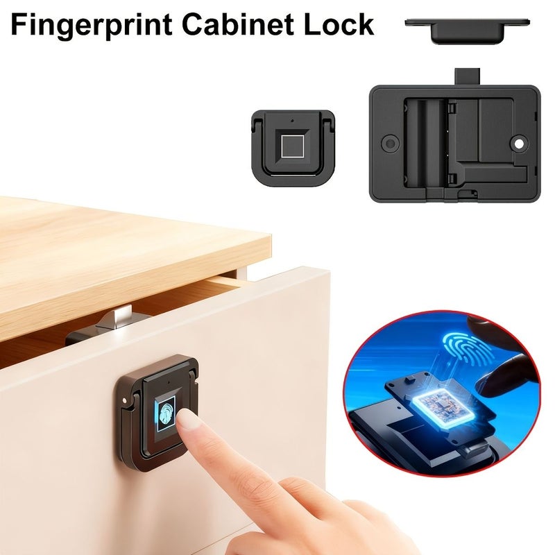 Smart Biometric Fingerprint Keyless Hidden Lock F007 For File Drawer Wardrobe Cabinet Secure Electric Lock Fit For Home Office DIY Wooden Furniture - Image 2