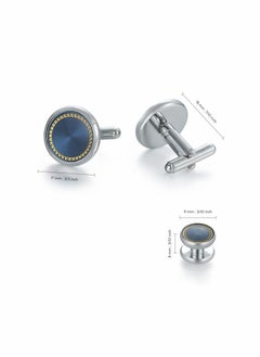 SYOSI Cufflinks & Studs Set (1Pair Cufflinks & 3Pair Tuxedo Studs) Mens Jewelry Kit with Gift Box, Silver Cufflinks for Men & Dress Shirt Studs, Wedding Anniversary Gift Valentines Gifts for Him  - Image 4