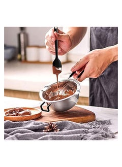 erorex Double Boiler Pot Set 2 Packs Stainless Steel Melting Pot with Silicone Spatula for Melting Chocolate, Soap, Wax, Candle Making (600ml and 1600ml)  - Image 2