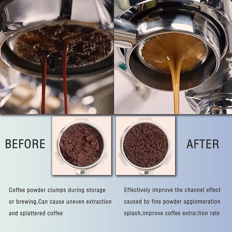 NEOUZA Coffee WDT Distribution Tool Accessories Aluminum Handle Builtin Magnet Design04mm 8 Stainless Needles Espresso Powder Stirrer Black - Image 4