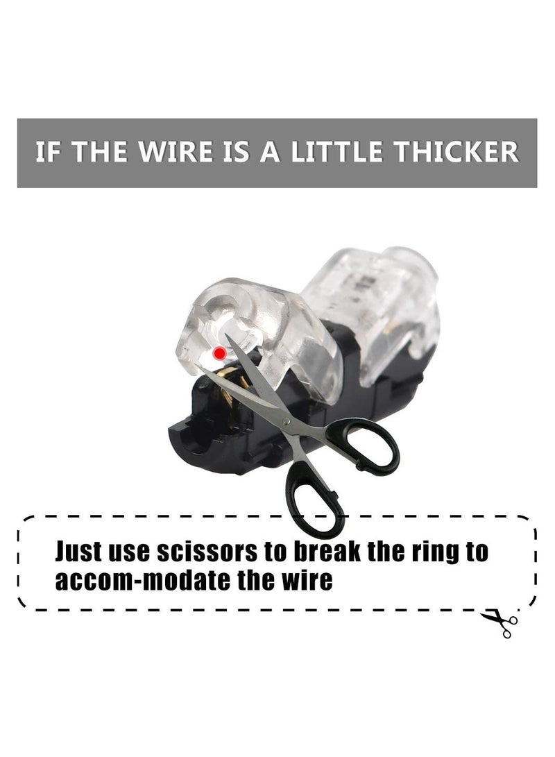 KASTWAVE Connectors, H Tap, Low Voltage Electrical Quick Splice, Wire Connectors, Solderless Without Stripping, Suitable for 20-22 AWG Electrical Wire Connection (12Pcs) - Image 4