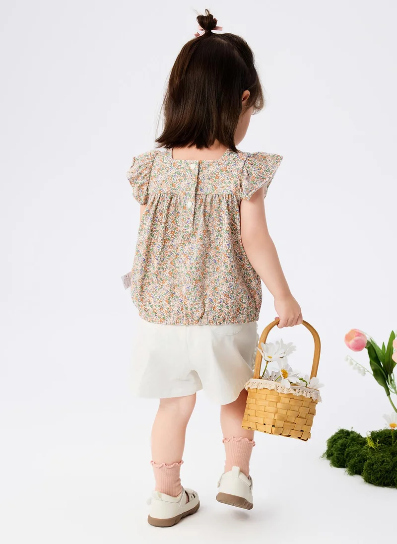 Balabala Baby Girl Knit short sleeve suit